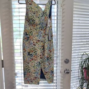 Black Halo Multicolor Floral Midi Dress